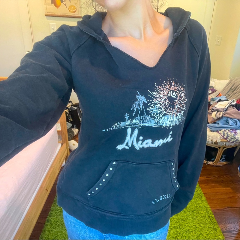 y2k maurice’s miami rhinestone graphic 2000’s hoodie